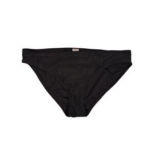 La Blanca Bikini Bottom Womens 16 Black Island Goddess Hipster Mid-Rise Stretch